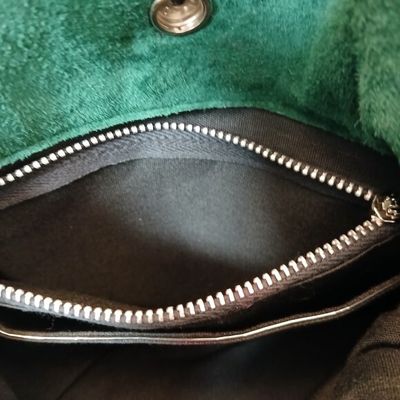 Vintage Emerald Green Suede Shoulder - Picture 8 of 13